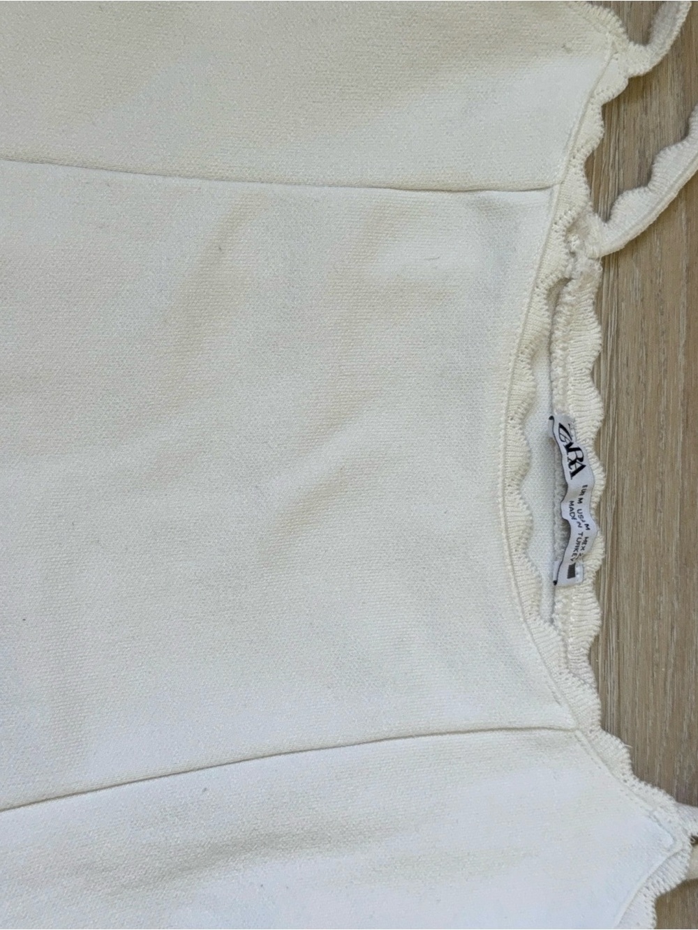 Zara Cream Scallop-Edge Knit Cami